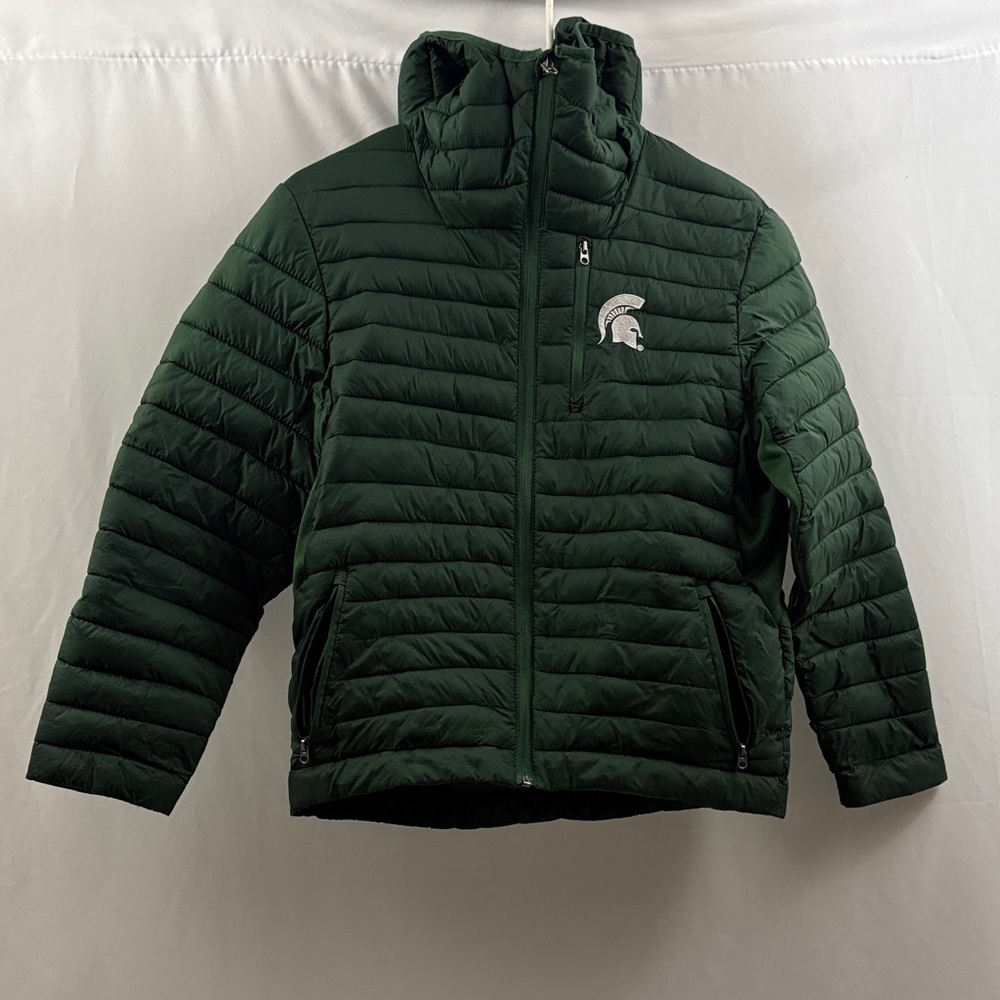 Michigan State University Spartans Kids Puffer Coat Jacket Size Small 8-10 - Picture 1 of 8